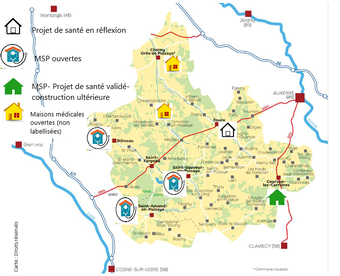 Carte maisons de santé Carte maisons de santé