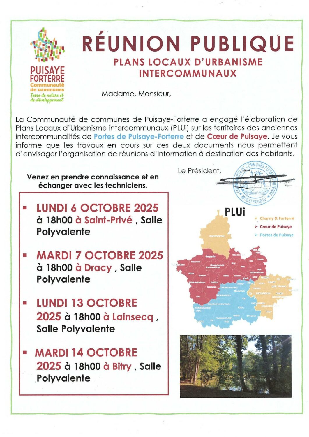 Réunions publiques PLU Octobre 2025